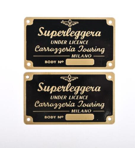 SUPERLEGGRA: Two new old stock 'SUPERLEGGRA&nbsp;by TOURING' body number plates