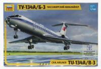 ZVEZDA: A NOS 1:144 scale Zvezda Tupolev TU-134A Civil Airliner Sealed Model Kit