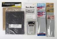 SANDING SHEETS: NOS Wet-Dry Sandpaper Sheets/Aluminum Cloth Sheets/ Sandpaper Sheets/Mr Hobby Sandpaper/Tamiya Finishing Abrasives/Copper Bare-Metal Foil & Testors Tack Cloth, 12 Packs