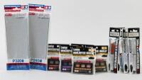 MODELLING SUPPLIES: 9 NOS Tamiya Weathering Products & 2 NOS Tamiya Abrasive Packs