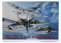 ITALERI: A NOS 1:72 scale Italeri Mistel 1 JU-88 A4 with Bf-109F sealed Model Kit