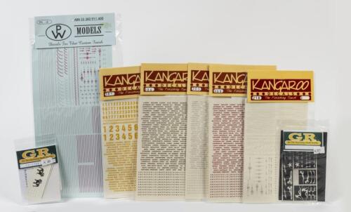 TRUCK DECALS: NOS 1:24/25 scale Kangaroo Truck Decals including Pin Striping/Numbers & Place Names Decals - Approx 8 packs