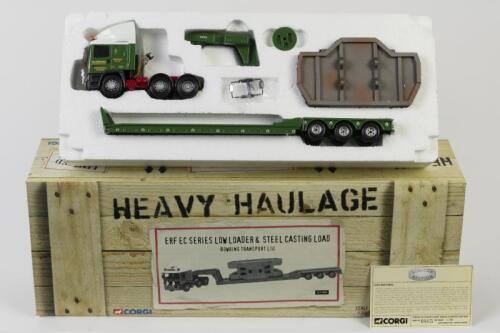 CORGI: A NOS 1:50 scale Corgi Heavy Haulage ERF Truck & Low Loader with Load die-cast model with numbered certificate