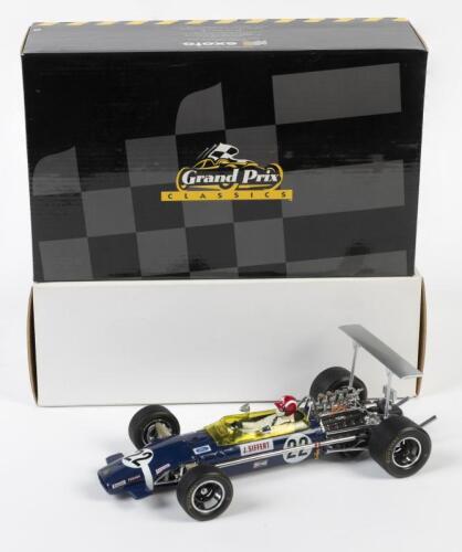 LOTUS: A NOS 1:18 scale Exoto Lotus Cosworth Ford 49B Grand Prix of Britain 1968 Winner #22 Jo Siffert die-cast model