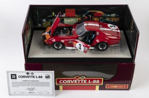 CORVETTE: A NOS 1:18 scale Carousel 1 Corvette L-88 Maglioli/Greder #3 1968 LeMans die-cast model with opening parts & Certificate of Authenticity