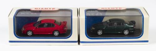 FORD: 2 NOS 1:64 scale Biante Ford BA Falcon XR8 Sedans Venom Red & Congo Green die-cast models