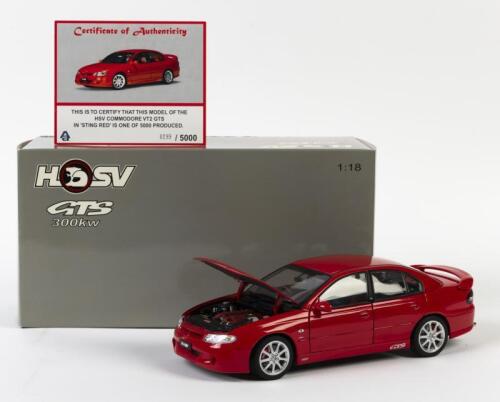 HSV: A NOS 1:18 scale AutoArt HSV Commodore VT2 GTS 300 Sting Red die-cast model with opening parts & numbered Certificate of Authenticity