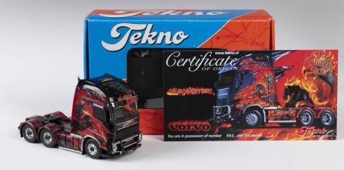 VOLVO: A NOS 1:50 scale Tekno Volvo Globetrotter XL 6x4 K.S. Easter Transport Brisbane Pegasus Truck die-cast model with tilting cab & Certificate numbered 062 of 150