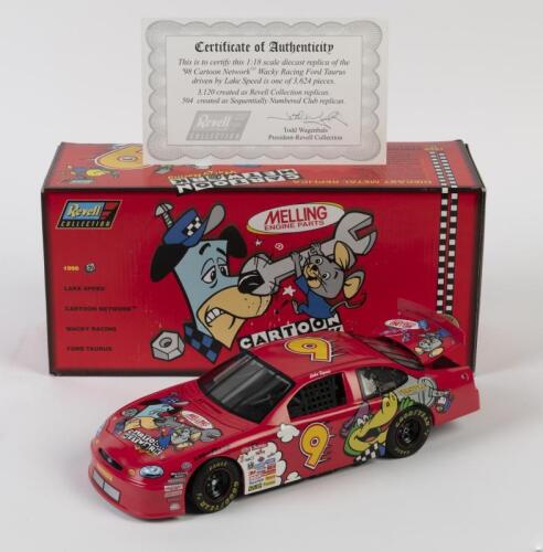 FORD: A NOS 1:18 scale Revell Collection Ford Taurus Cartoon Network #9 Lake Speed die-cast model with steerable front wheels, opening bonnet & boot and Certificate of Authenticity