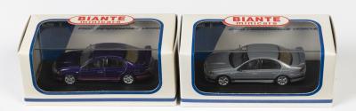 FORD: 2 NOS 1:64 scale Biante Ford BA FPV Falcon GT Sedans Mercury Silver & Phantom Purple die-cast models