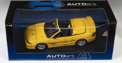 MUSTANG: A NOS 1:18 scale AutoArt Saleen Mustang S351 Convertible die-cast model with opening parts