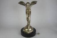 ROLLS-ROYCE: A large showroom proportion 'Spirit of Ecstasy' after Sykes, mounted on marble base (49cm high) - 2
