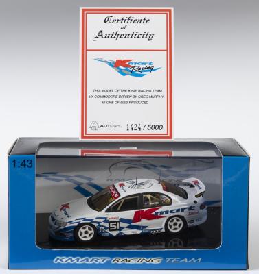 HOLDEN: A NOS 1:43 scale Autoart Holden Commodore VX 2001 "Kmart" #51 Greg Murphy die-cast model with numbered Certificate of Authenticity