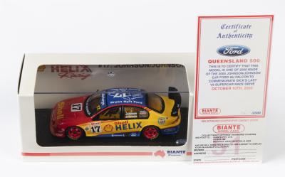 FORD: A NOS 1:43 scale Biante Ford AU Falcon #17 Queensland 2000 Johnson/Johnson die-cast model with numbered Certificate of Authenticity