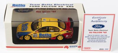 FORD: A NOS 1:43 scale Biante Ford AU XR8 Falcon #65 2002 Max Wilson die-cast model with numbered Certificate of Authenticity