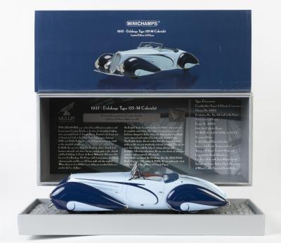 DELAHAYE: A NOS 1:18 scale Minichamps Delahaye Type 135M Model Edition 4 of the Mullin Automotive Museum Collection with limited edition metal plate numbered 0455/1002