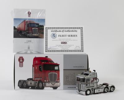 KENWORTH: A NOS 1:50 scale Drake Collectibles Kenworth K200 "Patlin Transport" die-cast model with opening doors & tilting cab + Certificate of Authenticity #371/750