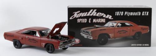 PLYMOUTH: A NOS 1:18 scale ACME Plymouth 1970 GTX "Southern Speed & Marine" die-cast model numbered Limited Edition 1 of 522 with opening bonnet, doors & boot