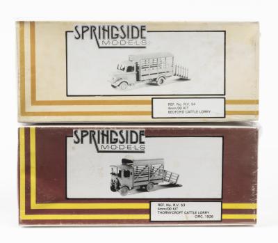 CATTLE TRUCKS: 2 NOS Springside Models OO scale Bedford & Thornycroft Cattle Truck sealed kits