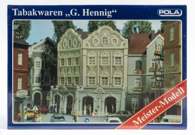 BUILDING KIT: A NOS Pola HO scale Corner Building "G. Hennig" Sealed Model Kit