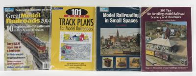 PUBLICATIONS: 4 Sealed NOS Kalmbach Books Publications: Railroad Structures & Scenery, Modelling Small Spaces, Model Railroads & Track Plans