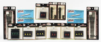 ATLAS POINTS & SWITCHES: NOS Atlas HO scale L/H Points (2) & Switch Panels (7) & Switch Machines (6)