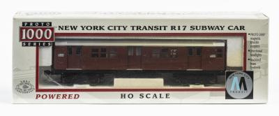 LOCOMOTIVE: A NOS sealed Proto 1000 Electric HO scale New York City Transit R17 Subway Car "Red Bird" Locomotive #6800