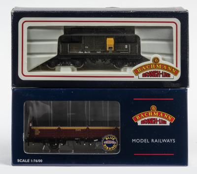 BACHMANN: 2 NOS Bachmann OO scale Wagons: OBA Open Wagon "EWS" & Queen Mary Brake Van