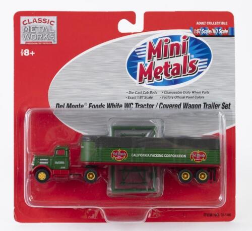TRUCK/TRAILER: A NOS 1:87 scale Mini Metals White Truck & Trailer "Del Monte Foods"
