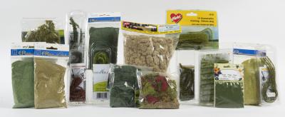 SCENERY ITEMS: NOS Grass Scatter/Land Strips & Lichen/Pollen from Heki/ER DÃ©cor/MiniNatur & Woodland Scenics approx 16 packets