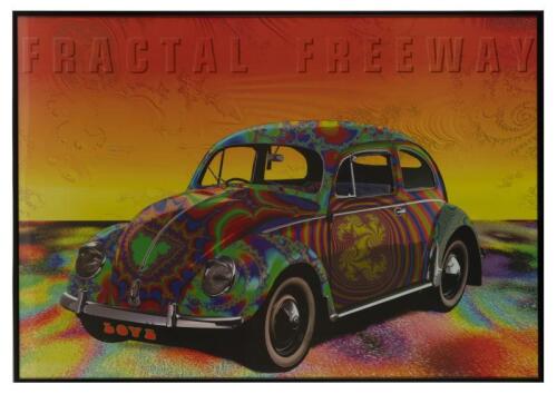 POSTER: A NOS Volkswagen Beetle Poster 85cm x 60cm Framed & Glazed