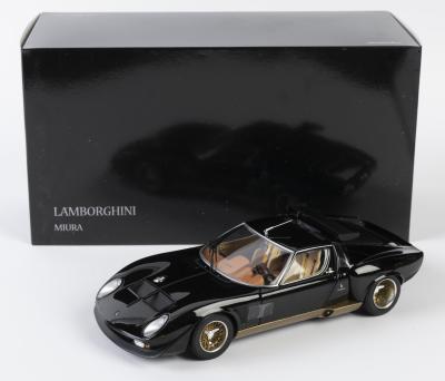 LAMBORGHINI: A NOS 1:18 scale Kyosho Lamborghini Muira SVR Black/Gold die-cast model with opening parts