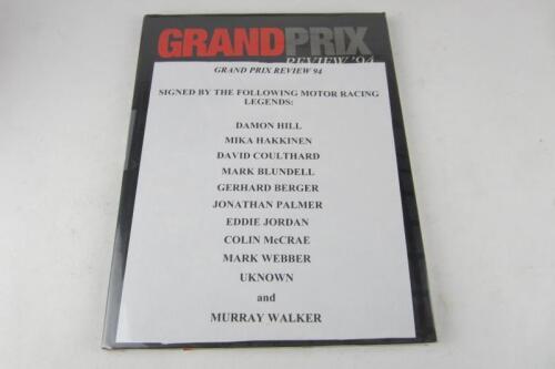 GRAND PRIX: 'Grand Prix Review 94' hardcover book. Multiple F1 signatures including Berger, Coulthard, Webber