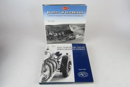 CLASSIC CARS: Two hardcover books 'Bugattis in Australasia' and 'Fifty Years Of The Vintage Sports Car Club of Australia' - L.E 389/500