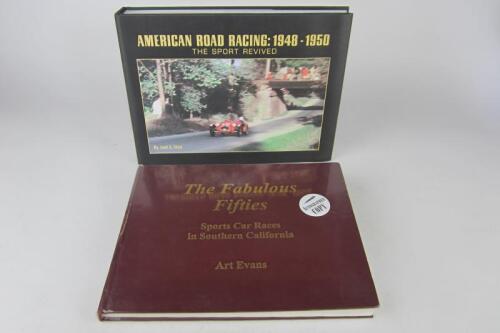 AMERICAN ROAD RACING: Two hardcover books covering American Road Racing. Art Evans signature