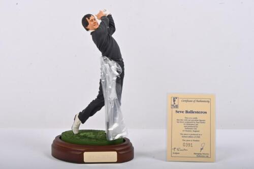 SEVE BALLESTEROS: A 1:9 scale limited edition (0391/2500) cold cast porcelain resin figure of Seve Ballesteros&nbsp;sculpted by Paul Szeiler for Endurance Ltd