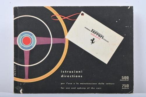 500/750: An original 500 mondial, 750 monza instruction manual. Italian/English text. Circa 1950's