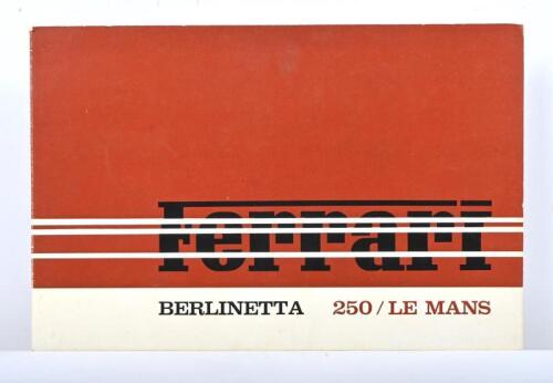 1963 FERRARI: Berlinetta 250 Le Mans brochure. Sought after Ferrari sales brochure