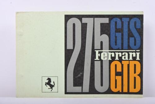 275 GTS/GTB: An original Ferrari 275 GTS/GTB Spare Parts Catalogue. Rare item. Print Code 10/63