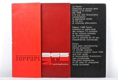 365 GTB 4: A 1971 Ferrari 365 GTB4 brochure