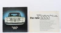 FLAVIA 2000: Two publications concerned with the Lancia Flavia 2000. A circa 1970's Lancia 2000 colour sales brochure & specifications sheet