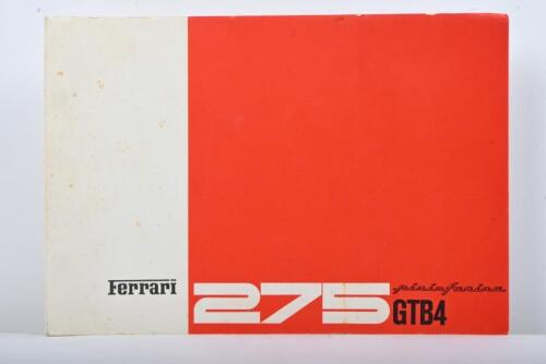 275 GTB4: An original 1967 Ferrari 275 GTB4 pininfarina SPARE PARTS CATALOGUE
