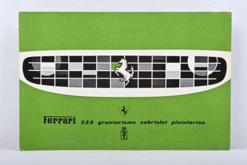 250 GT: A circa 1960 Ferrari 250 granturismo cabriolet by pininfarina sales brochure. Italian text