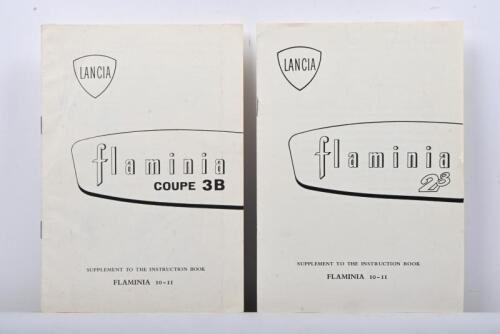 FLAMINIA: Two 1960'S Lancia Flaminia (10-11) 'SUPPLEMENT TO THE INSTRUCTION BOOK' for the 'flaminia 28' and 'flaminia COUPE 3B'