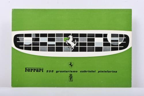 250 GT: A circa 1960 Ferrari 250 granturismo cabriolet by pininfarina sales brochure. French text