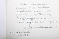 SUPERLEGGERA: 'Touring Superleggera - Giant Among Classic Italian Coachbuilders' hardcover book by Carlo Felice Bianchi Anderloni and Angelo Tito Anselmi. Personalised message signed by Carlo Felice Bianchi Anderloni in Melbourne on 4th November 1985 - 2