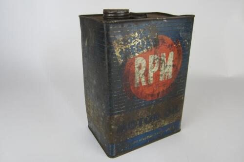 CALTEX: A 'Caltex RPM Motor Oil 10-30 Special' one imperial gallon oil can, with screw lid.