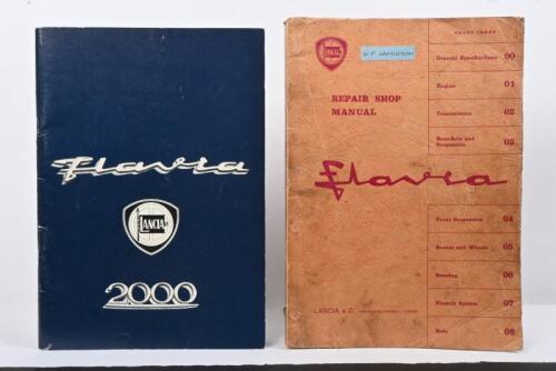 FLAVIA: Two Lancia Flavia related items. January 1962 issue of Lancia Flavia 'REPAIR SHOP MANUAL' & Lancia Motor Club compilation of 'Flavia and 2000' road tests and related articles (Number 68)