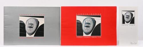 LANCIA: Two 1980's Lancia Range sales brochures and 1987 Price List. THEMA, PRISMA, DELTA, Y10 model range brochures