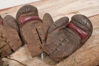 BOXING: Two pairs of vintage leather boxing gloves - 3